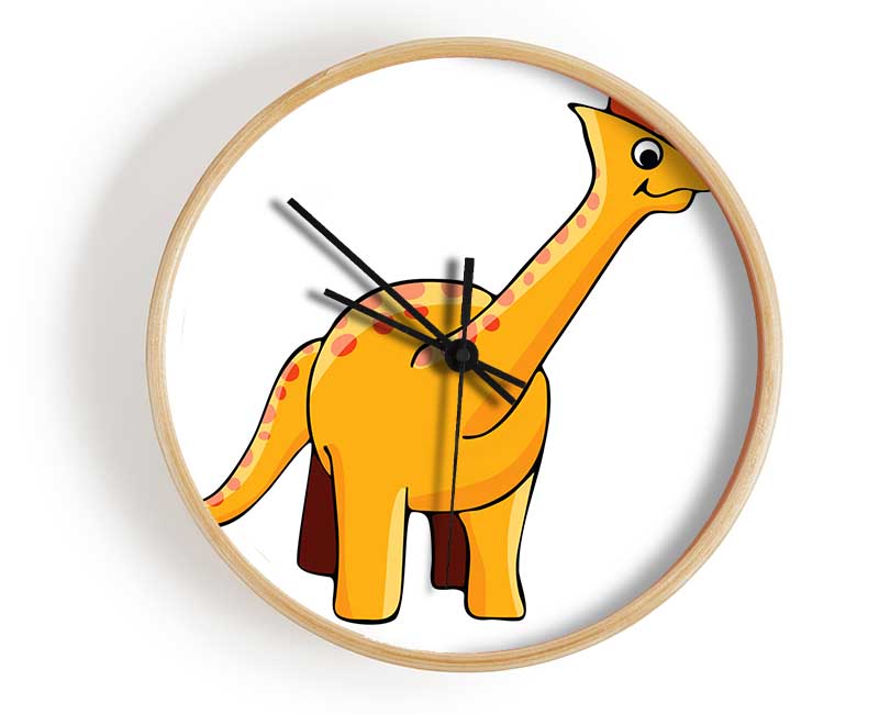 Big Herbivore Dinosaur Long Neck White Clock - Wallart-Direct UK