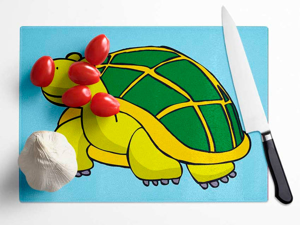 Big Turtle Baby Blue Glass Chopping Board