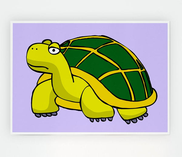 Big Turtle Lilac Print Poster Wall Art