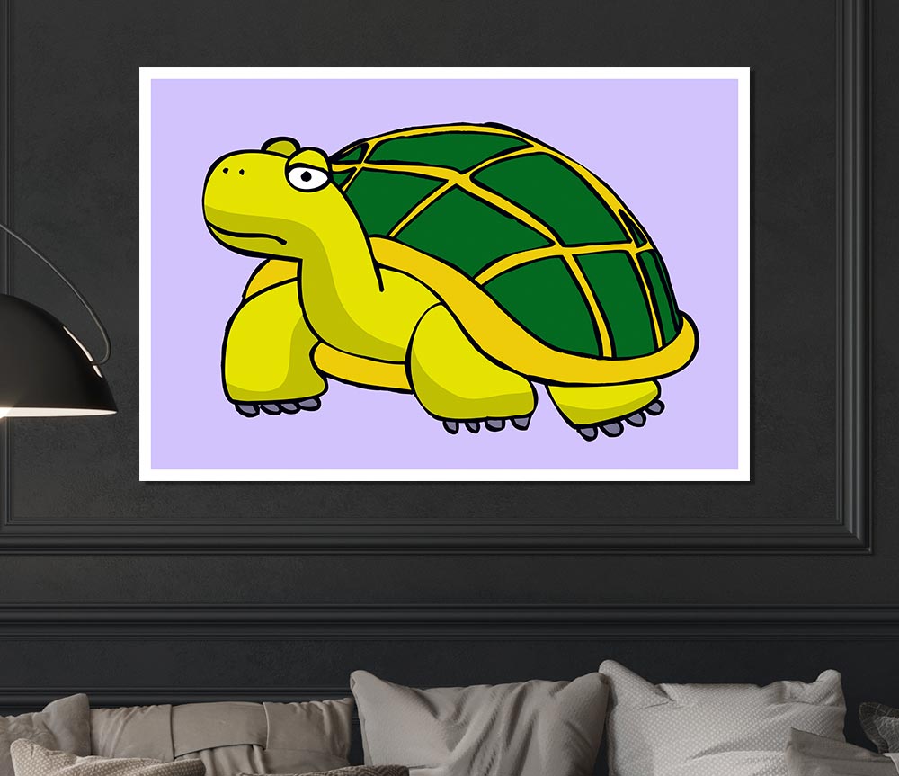 Big Turtle Lilac Print Poster Wall Art