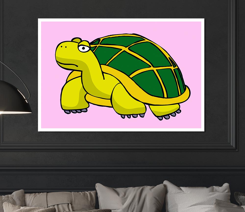 Big Turtle Pink Print Poster Wall Art