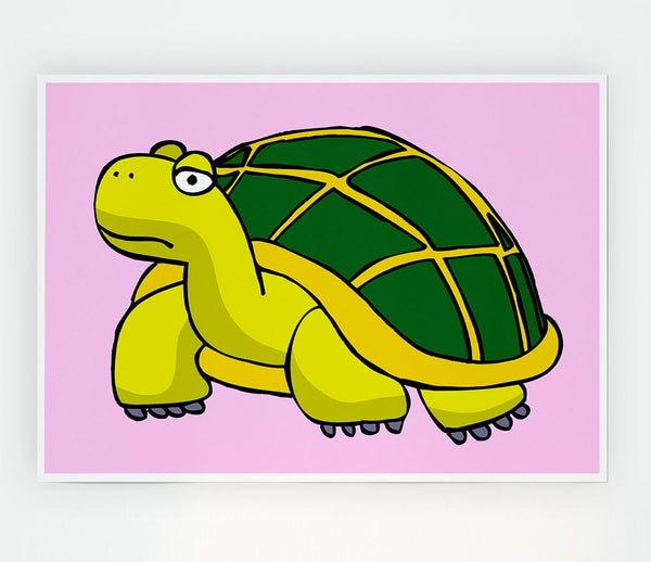 Big Turtle Pink Print Poster Wall Art