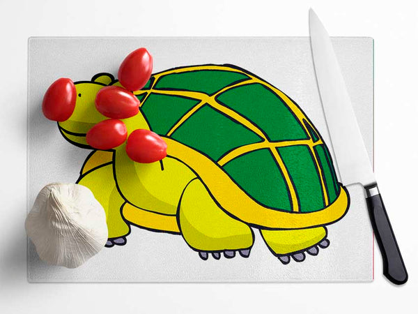 Big Turtle White Glass Chopping Board