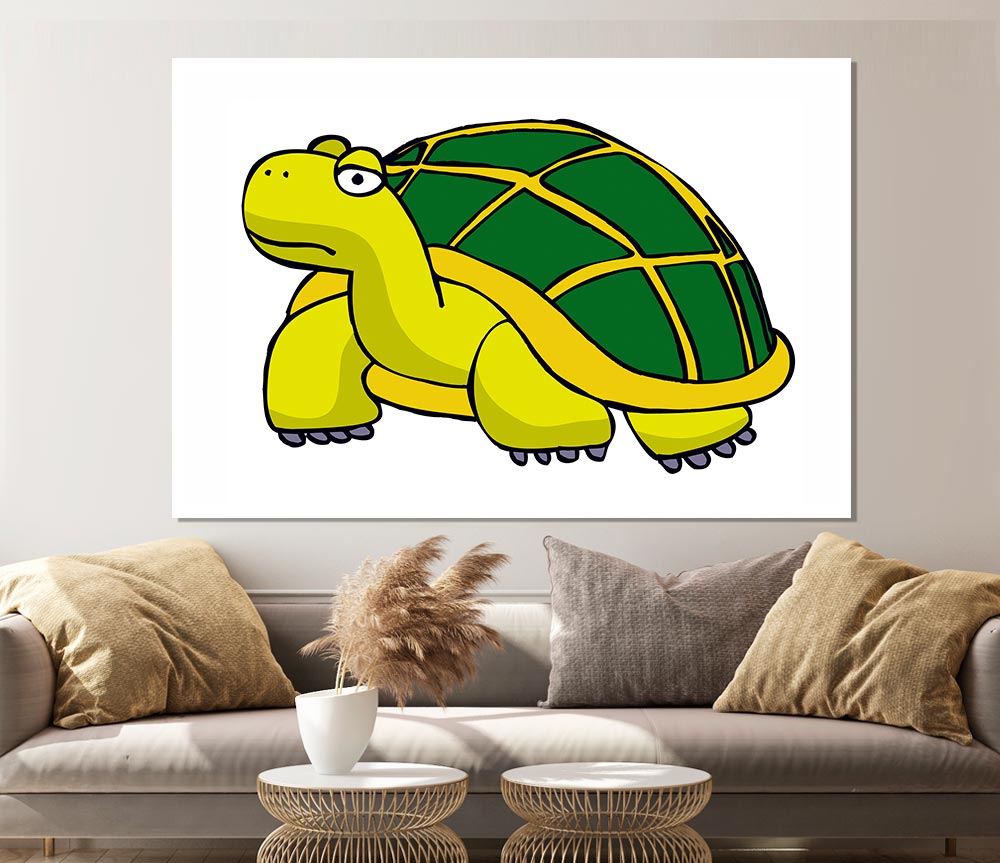 Big Turtle White Print Poster Wall Art