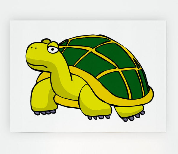 Big Turtle White Print Poster Wall Art