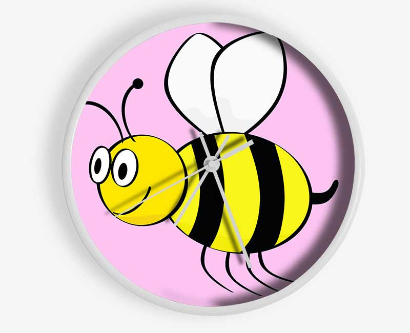 Buzzing Bee Pink Clock - Wallart-Direct UK