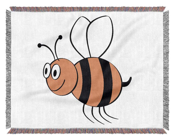 Buzzing Bee Pink Woven Blanket