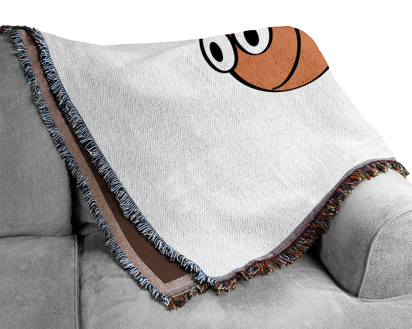 Buzzing Bee White Woven Blanket