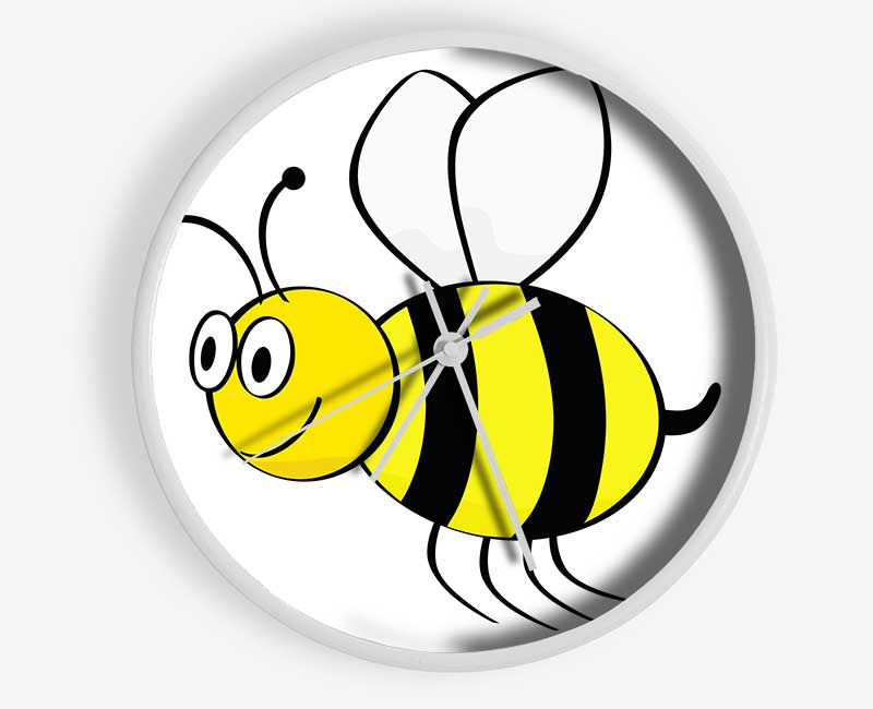 Buzzing Bee White Clock - Wallart-Direct UK