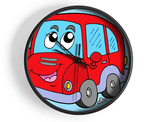 Car With Face Smokey Baby Blue Clock - Wallart-Direct UK