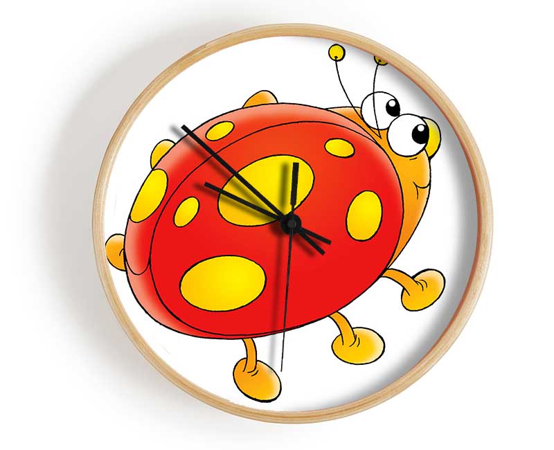 Cartoon Ladybug White Clock - Wallart-Direct UK