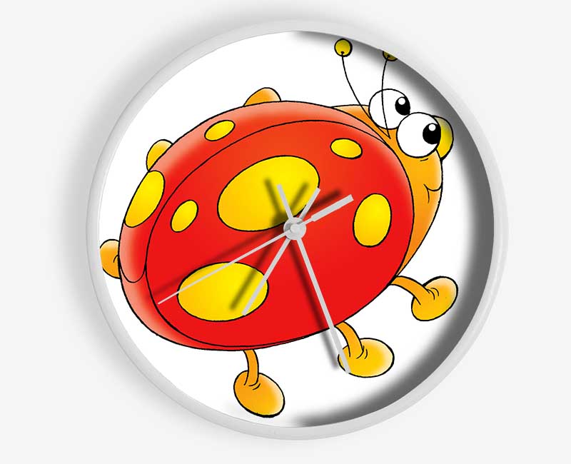 Cartoon Ladybug White Clock - Wallart-Direct UK