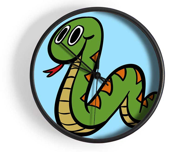 Cartoon Snake Baby Blue Clock - Wallart-Direct UK