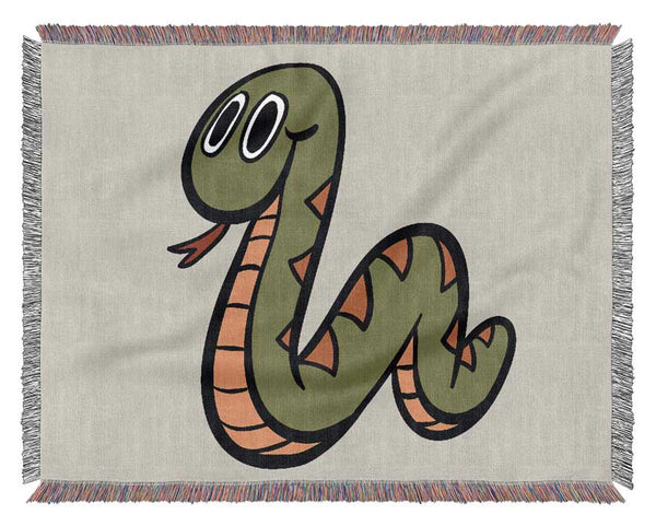 Cartoon Snake Lilac Woven Blanket