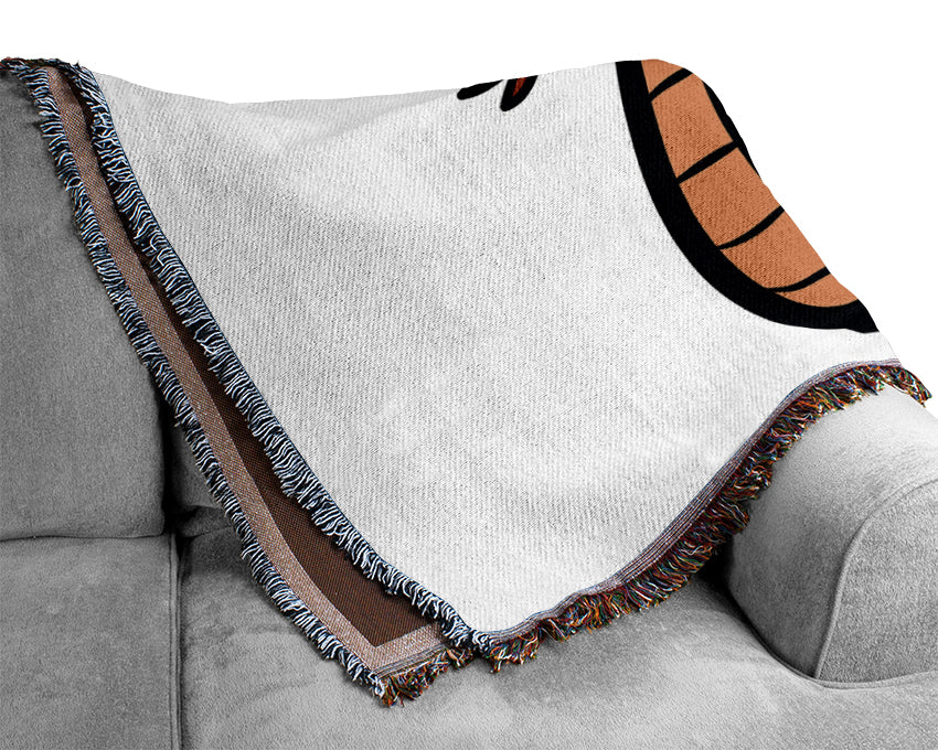 Cartoon Snake White Woven Blanket