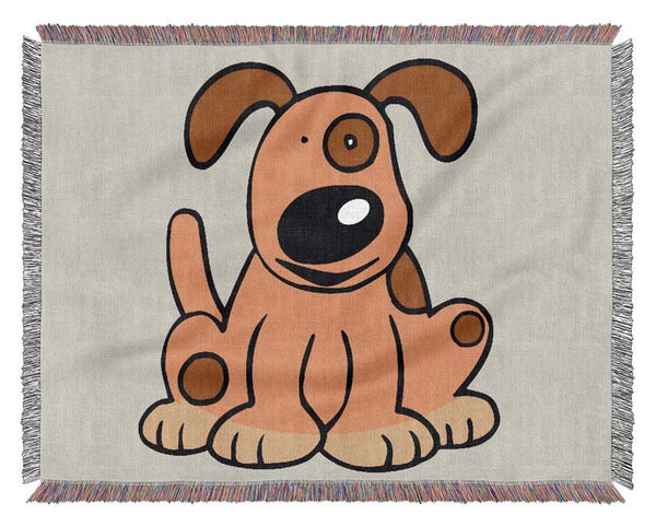 Dog Cartoon Tail Lilac Woven Blanket