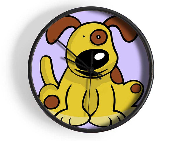 Dog Cartoon Tail Lilac Clock - Wallart-Direct UK