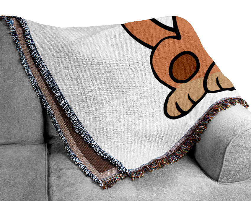 Dog Cartoon Tail Pink Woven Blanket