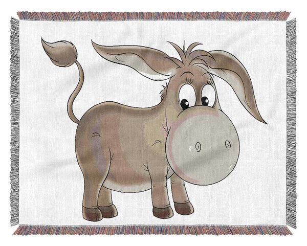 Donkey Short Legs Pink Woven Blanket