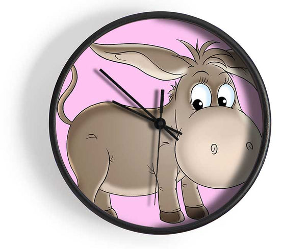 Donkey Short Legs Pink Clock - Wallart-Direct UK