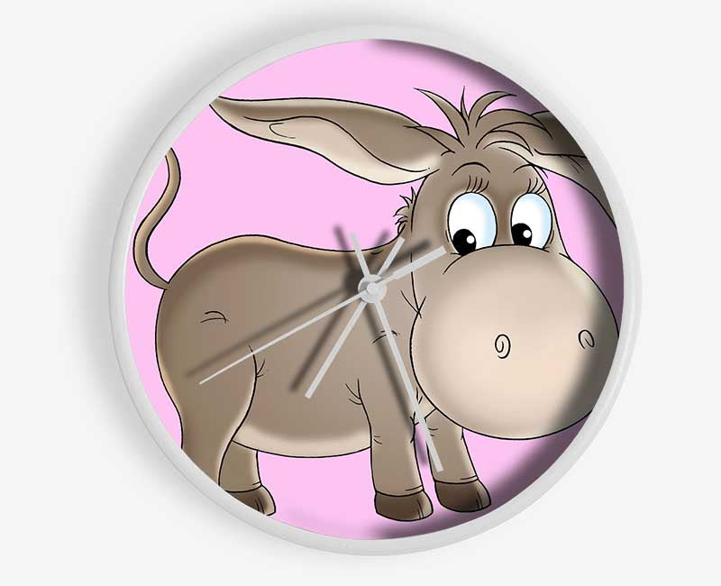 Donkey Short Legs Pink Clock - Wallart-Direct UK