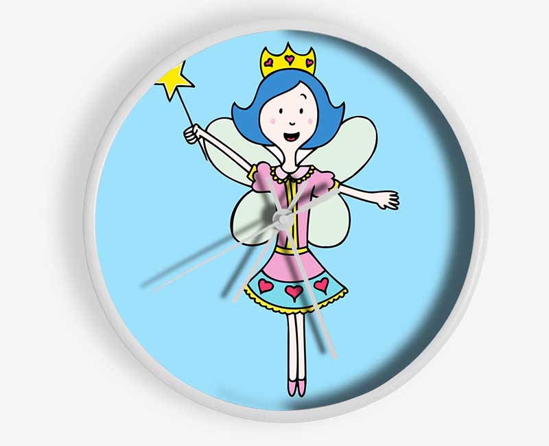 Fairy Princess Baby Blue Clock - Wallart-Direct UK