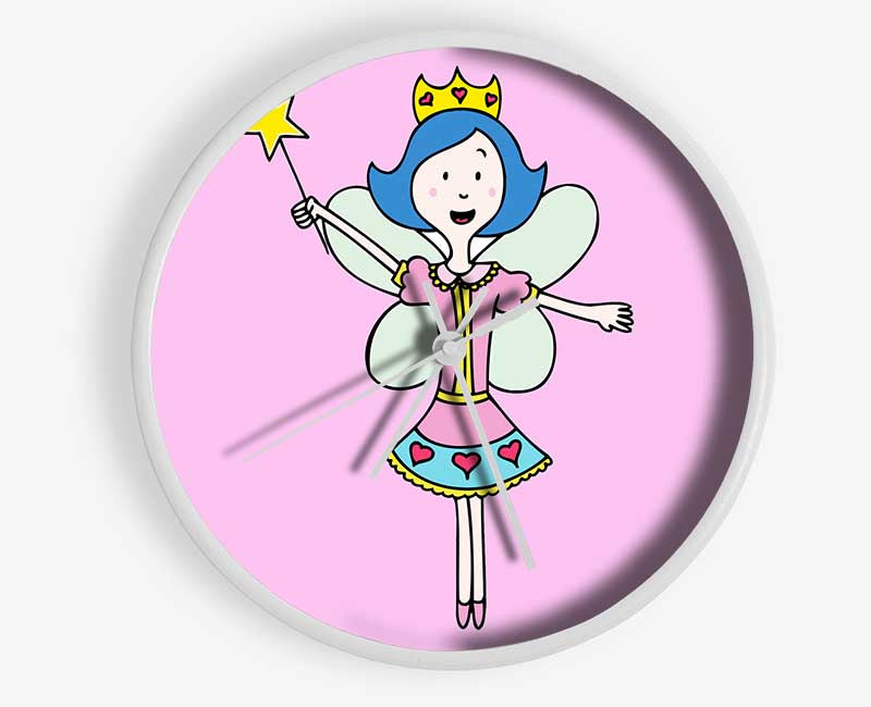 Fairy Princess Pink Clock - Wallart-Direct UK