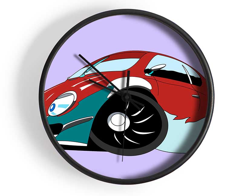 Fast Racecar Lilac Clock - Wallart-Direct UK