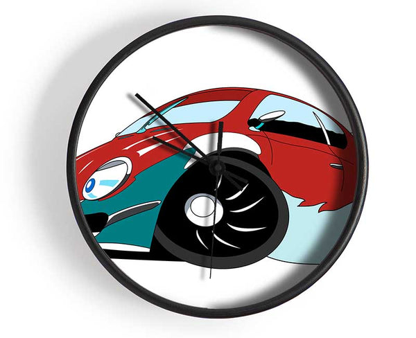 Fast Racecar White Clock - Wallart-Direct UK