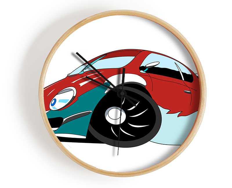 Fast Racecar White Clock - Wallart-Direct UK