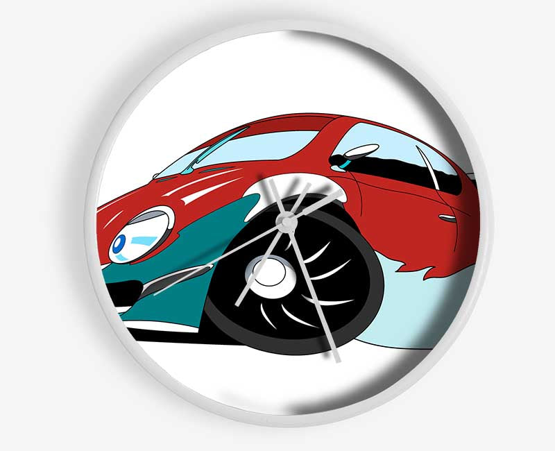 Fast Racecar White Clock - Wallart-Direct UK