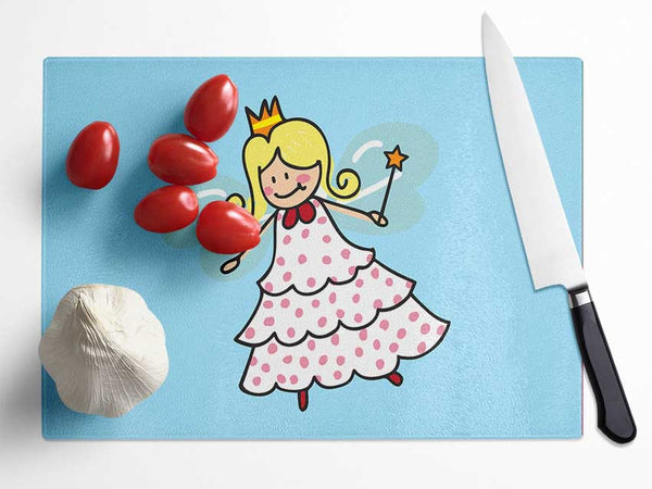 Flying Fairy Baby Blue Glass Chopping Board