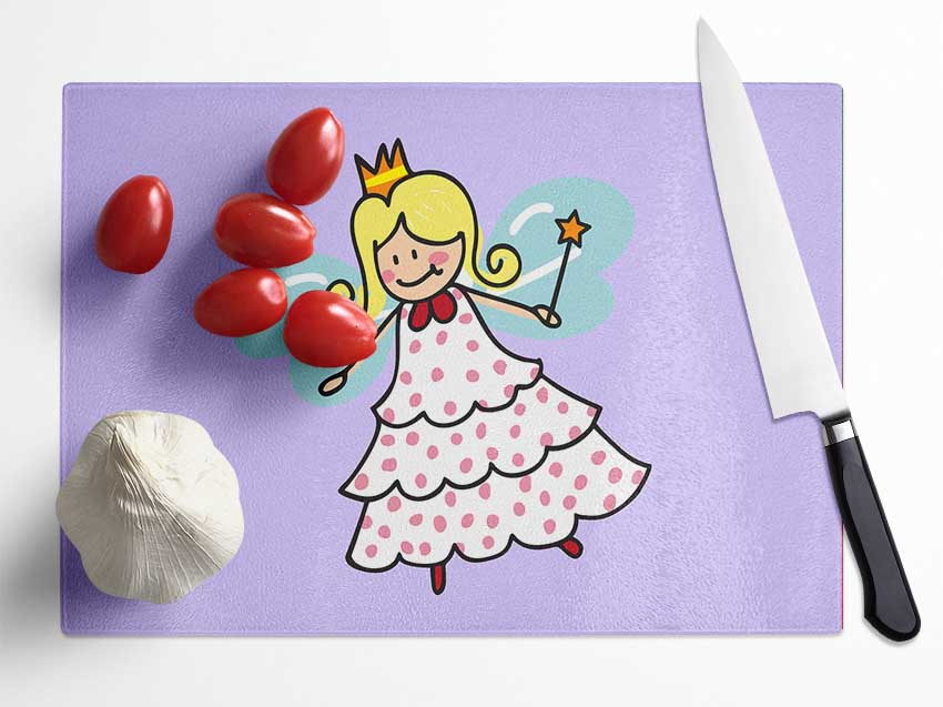 Flying Fairy Lilac Glass Chopping Board