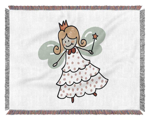 Flying Fairy Pink Woven Blanket