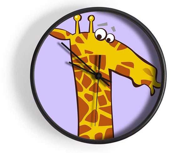 Funny Confused Zebra Lilac Clock - Wallart-Direct UK