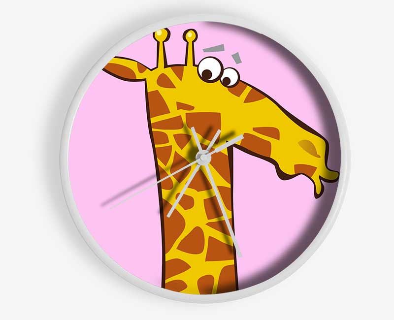 Funny Confused Zebra Pink Clock - Wallart-Direct UK