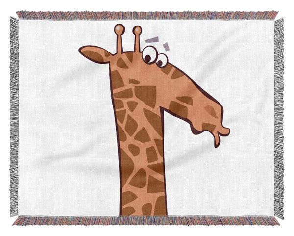 Funny Confused Zebra White Woven Blanket