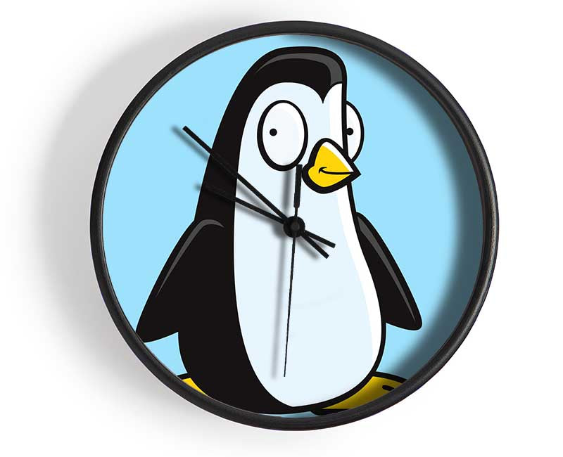 Funny Penguin Baby Blue Clock - Wallart-Direct UK