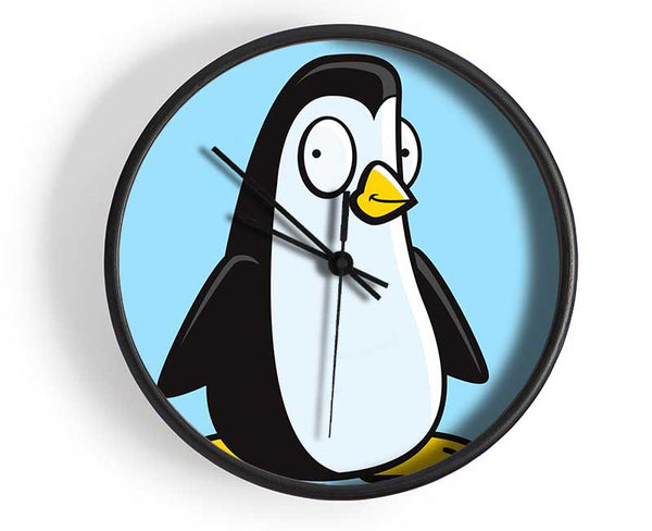 Funny Penguin Baby Blue Clock - Wallart-Direct UK