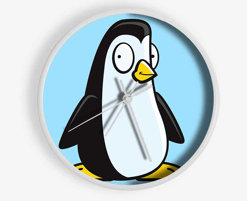 Funny Penguin Baby Blue Clock - Wallart-Direct UK