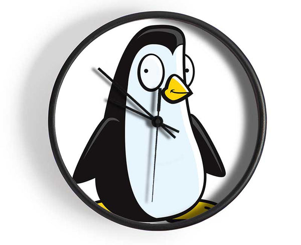 Funny Penguin White Clock - Wallart-Direct UK