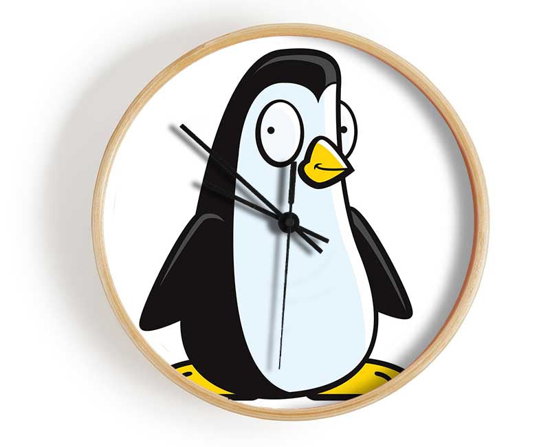 Funny Penguin White Clock - Wallart-Direct UK