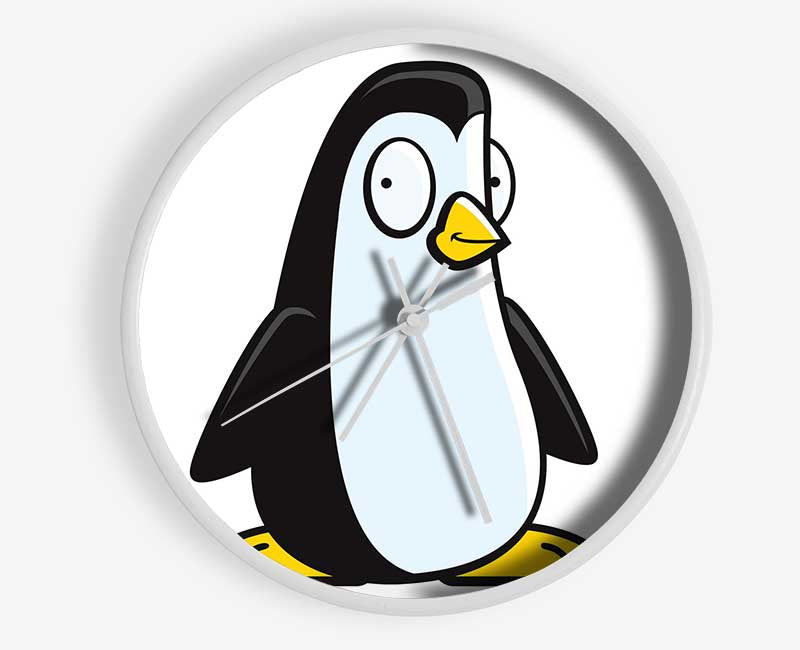 Funny Penguin White Clock - Wallart-Direct UK