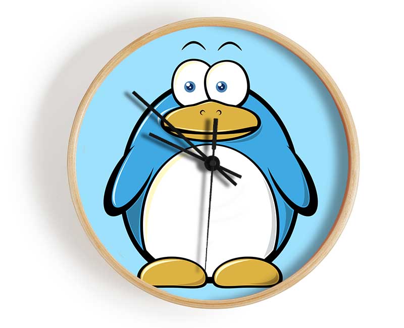 Funny Penquin Standing Baby Blue Clock - Wallart-Direct UK