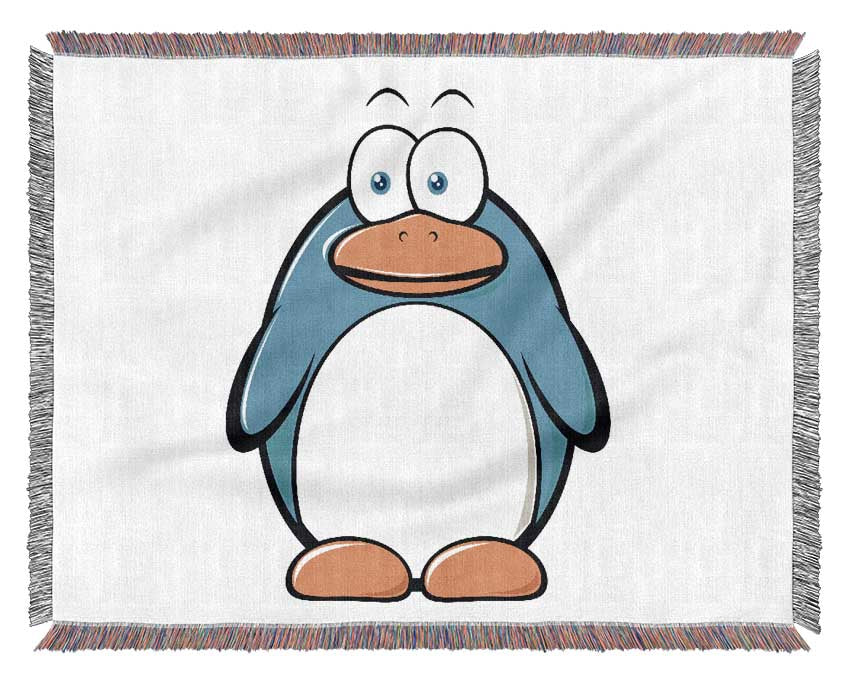 Funny Penquin Standing Pink Woven Blanket