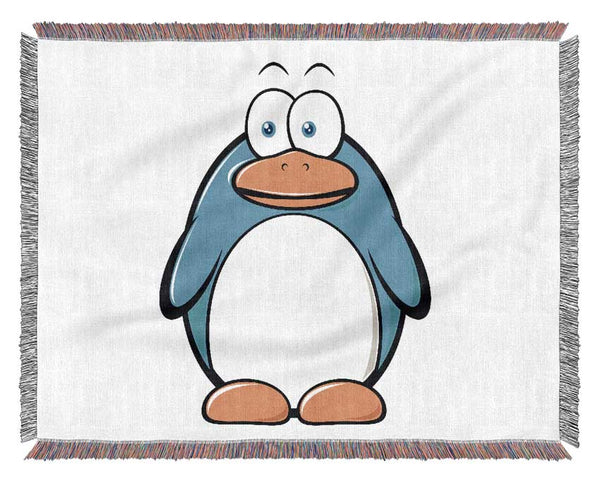 Funny Penquin Standing Pink Woven Blanket