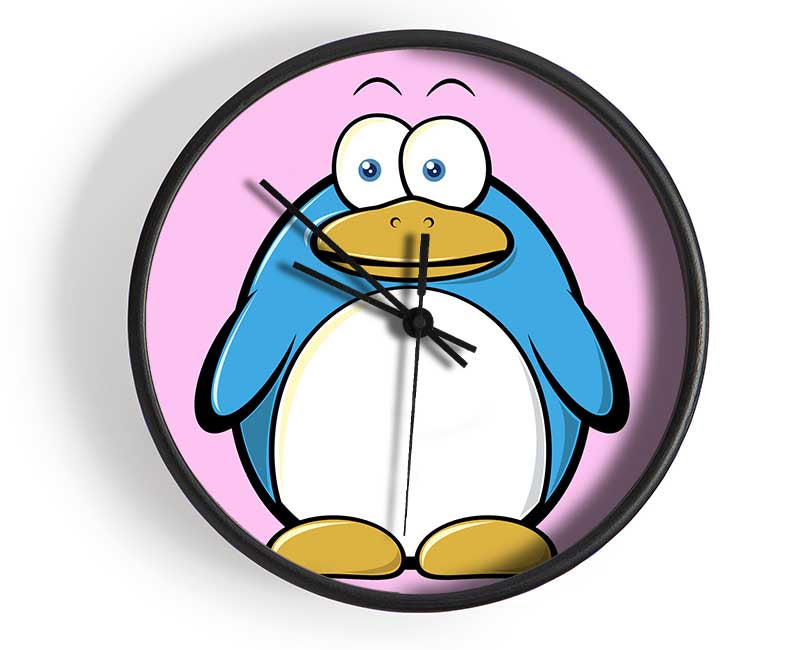 Funny Penquin Standing Pink Clock - Wallart-Direct UK