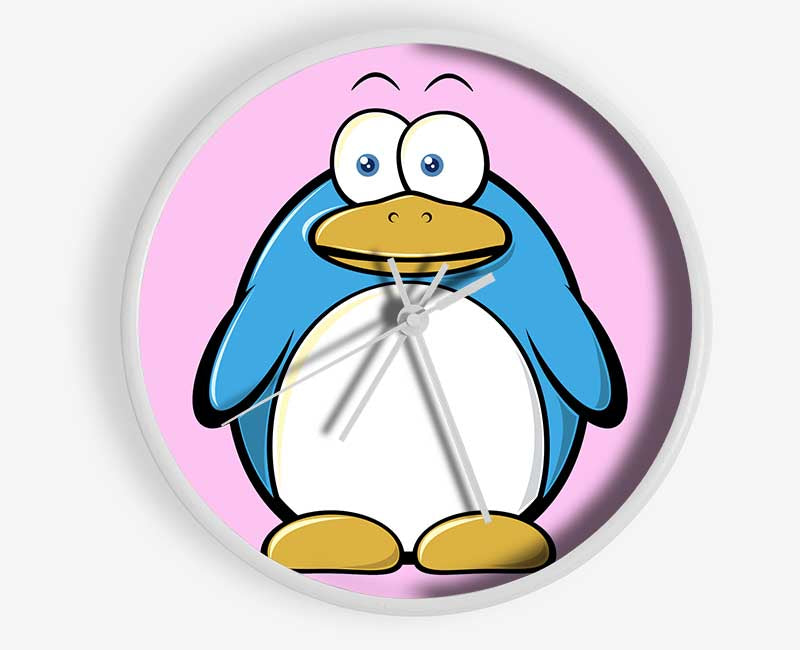 Funny Penquin Standing Pink Clock - Wallart-Direct UK