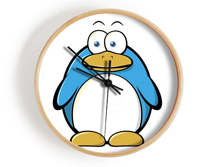 Funny Penquin Standing White Clock - Wallart-Direct UK