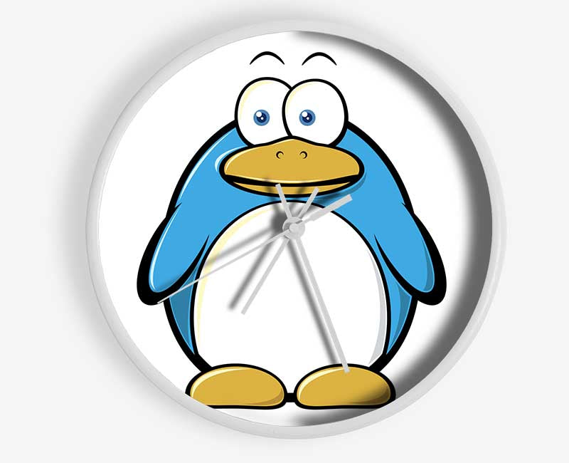 Funny Penquin Standing White Clock - Wallart-Direct UK